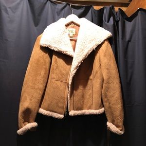 Sheepskin lined leather looking jacket